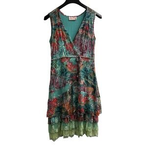 Tango Mango Y2K Dress Womens M Colorful‎ Mesh Overlay Asymmetrical Fairy Whimsy